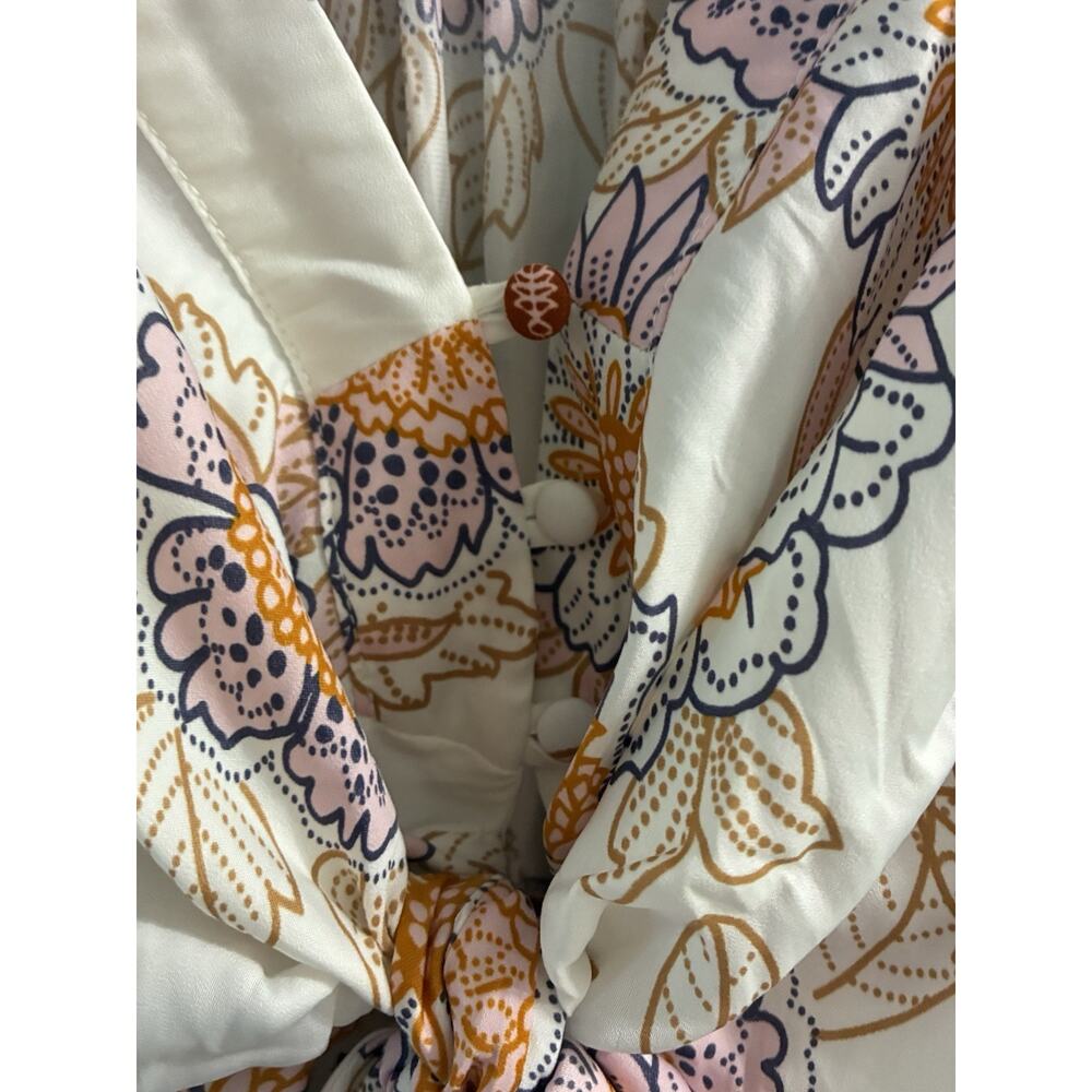 Free People "Run Free Blouse"-Floral Long Sleeve Size Large - Picture 3 of 8